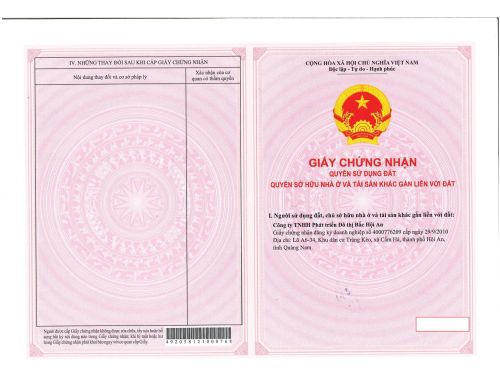   PHÁP LÝ  ĐẠI ĐÔ THỊ NGHỈ DƯỠNG THE AN HERITAGE